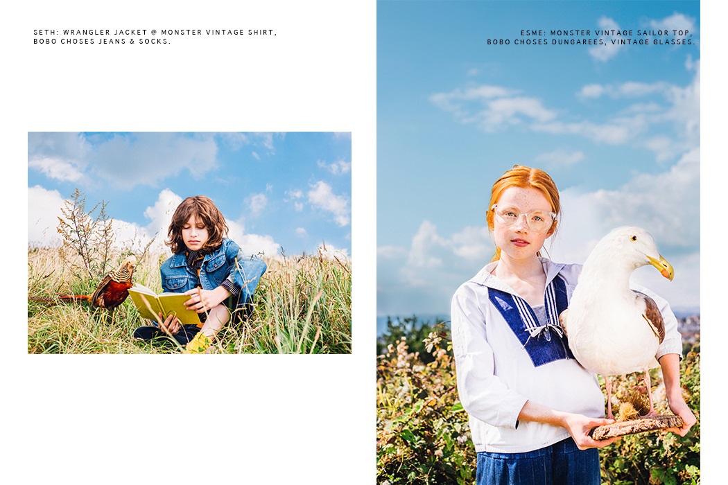 Hooligans Magazine Free The Birds Editorial by Leonie Freeman #kidsfashion #juniorstyle #leoniefreeman #editorial #kidsfashionmagazine #hooligansmagazine #ediorialphotography #birds #bobochoses