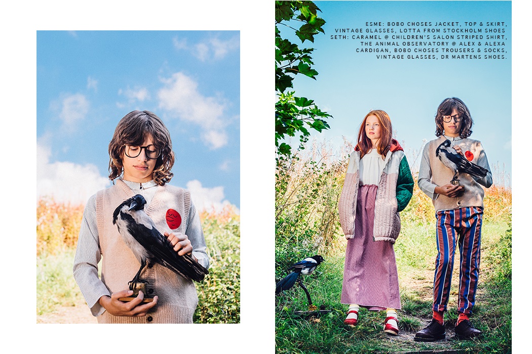 Hooligans Magazine Free The Birds Editorial by Leonie Freeman #kidsfashion #juniorstyle #leoniefreeman #editorial #kidsfashionmagazine #hooligansmagazine #ediorialphotography #birds #bobochoses