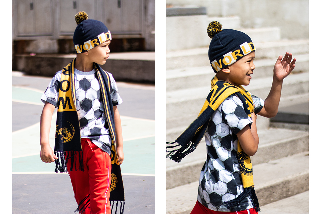Football Frenzy World Cup Here I Come featuring contributor and Instagram influencer Bodhen Mesrits and Molo Danish Kidswear label #boysstyle #boyswear #kidswear #juniorstyle #instagraminfluencer #molo #football #sportswear