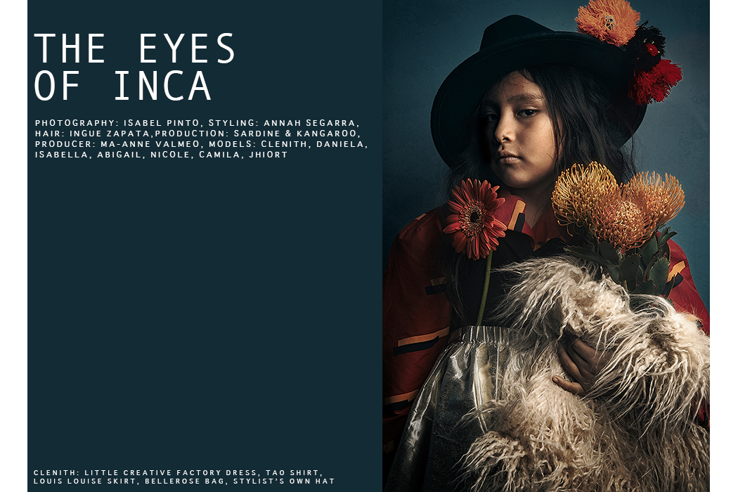 Hooligans Magazine Editorial: The Eyes Of The Incas by Isabel Pinto. Kids Fashion editorial
